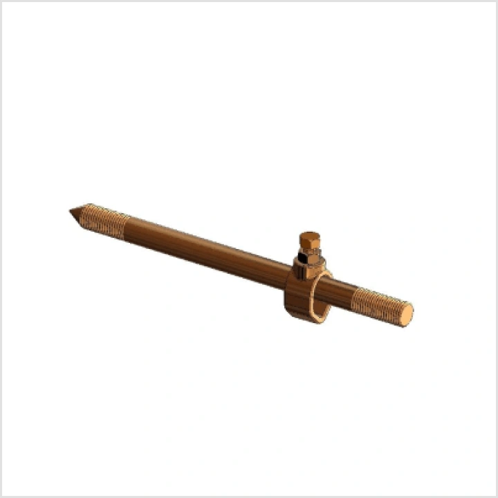 COPPER EARTH ROD & CLAMP